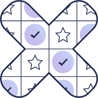 A star shaped puzzle with a check mark in the middle.