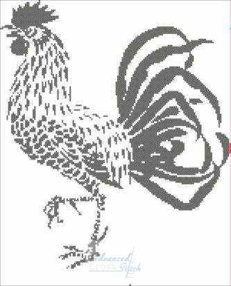Rooster Blackwork