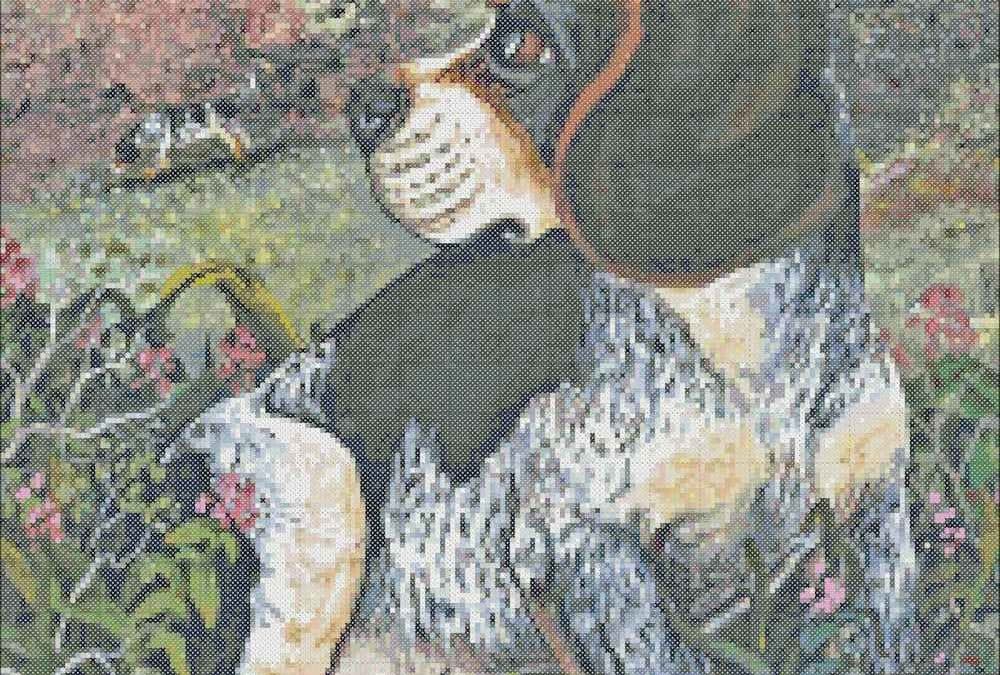 Beagle Painting Cross Stitch Pattern