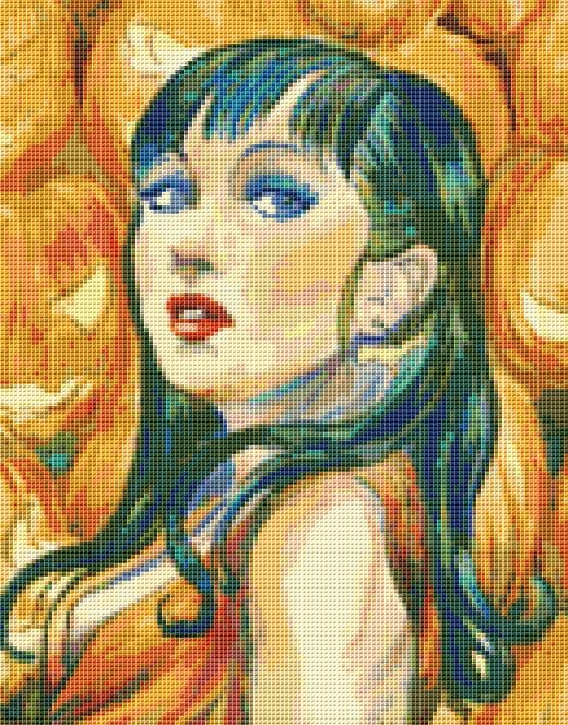 Orange Goddess Cross Stitch