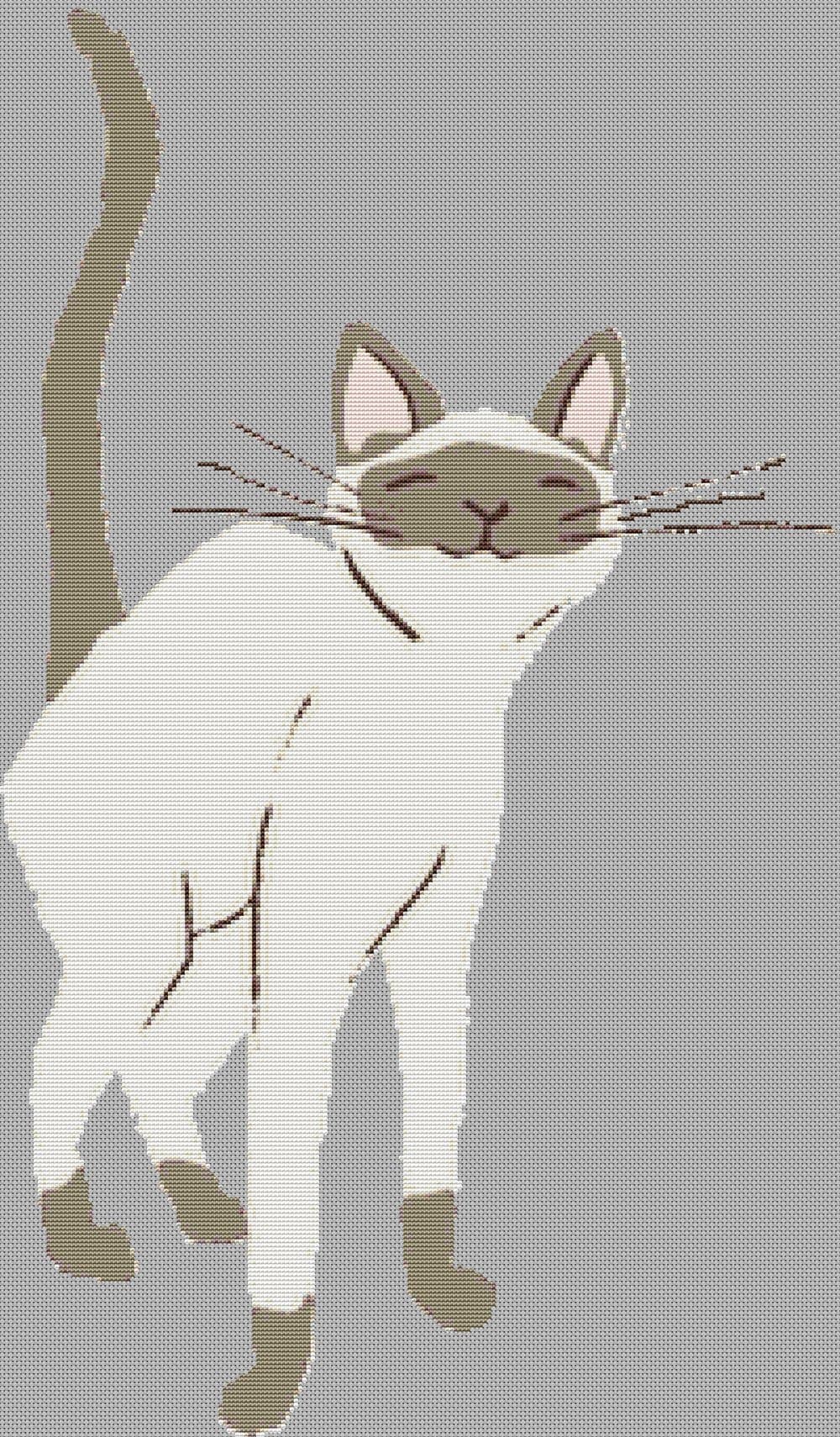 Siamese Cat Cross Stitch Chart