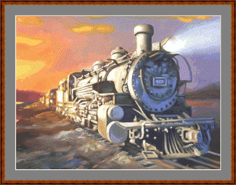 Train Painting Cross Stitch Chart