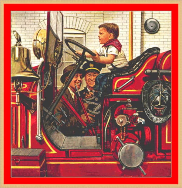 boy on firetruck mockup web