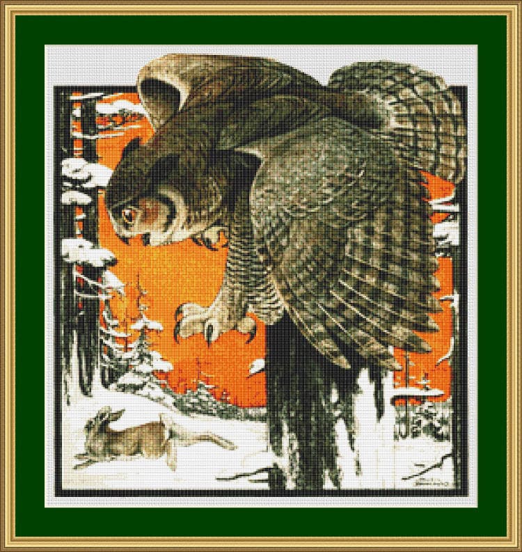 Owl Hunt Cross Stitch Chart