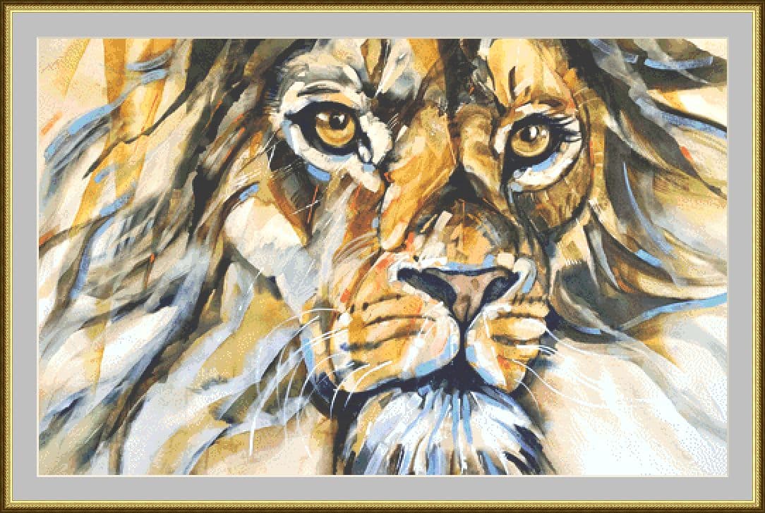 Lion Face Cross Stitch Chart