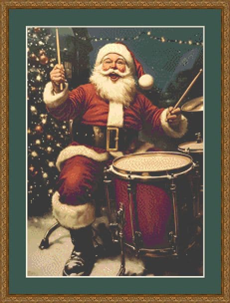 Drummer santa mockup