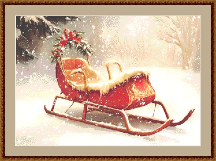 Sleigh Cross Stitch Chart