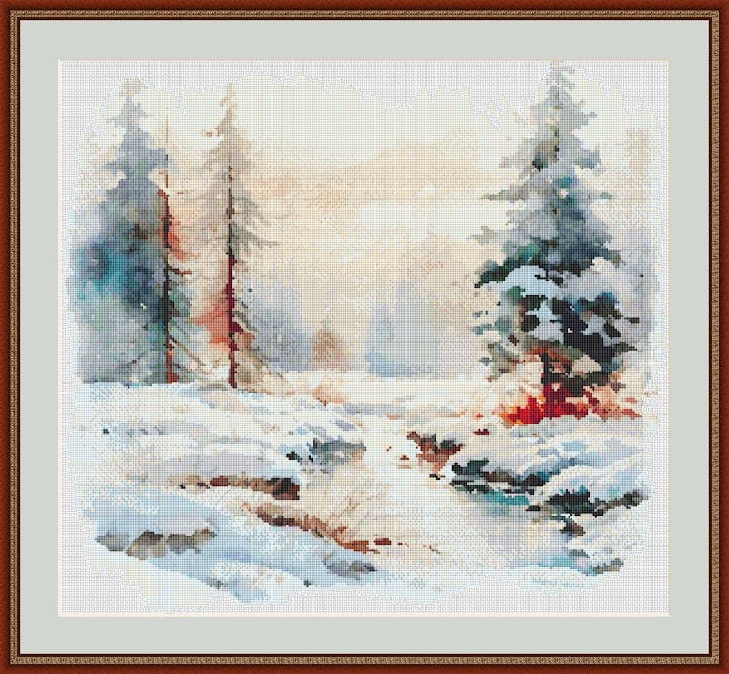 Winter Creek Cross Stitch Chart