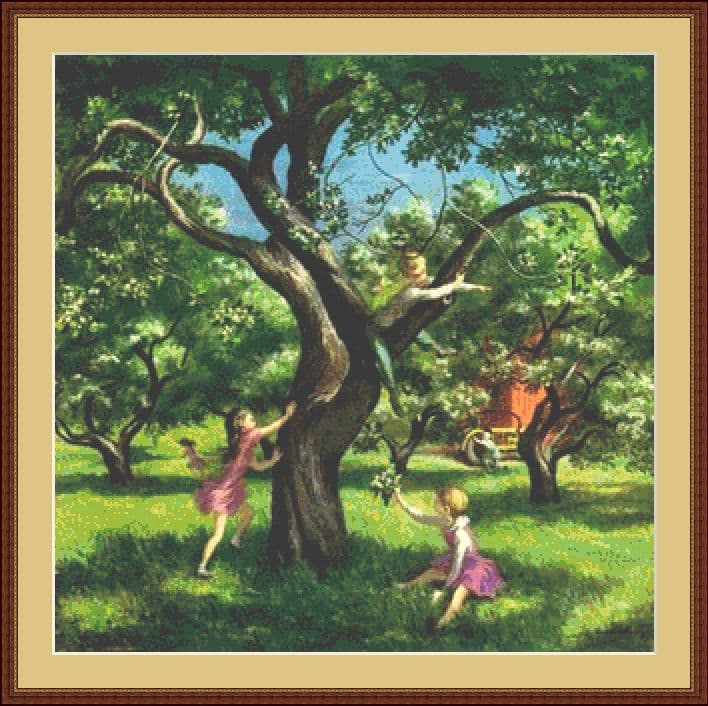 Tree Climbing Cross Stitch Design