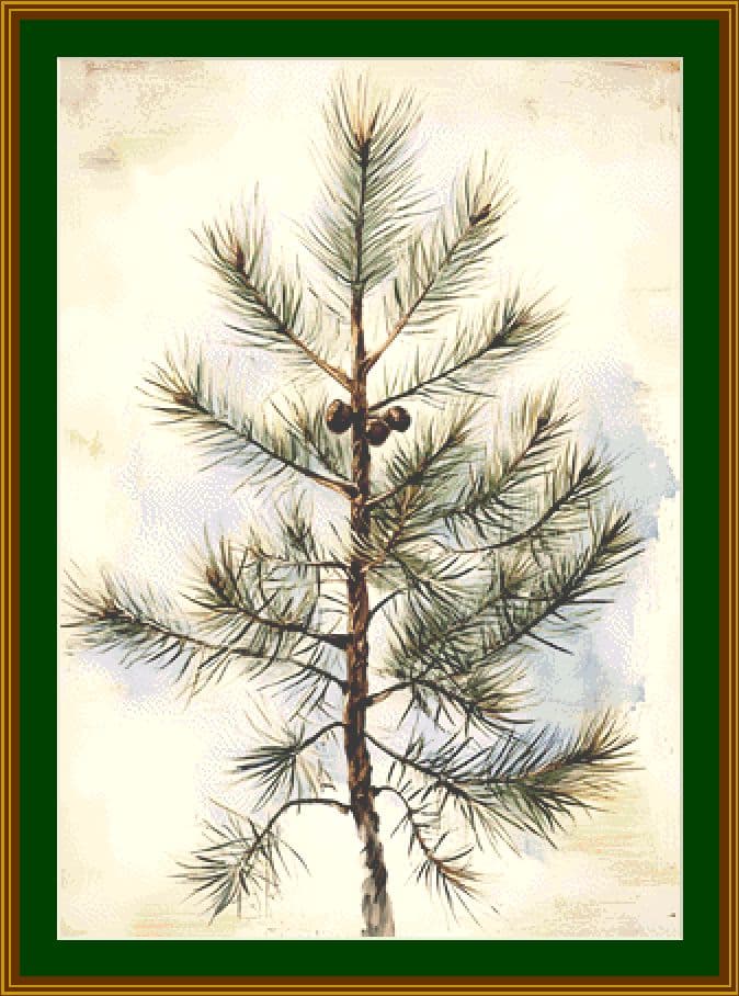 Pine Branch Cross Stitch Chart